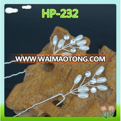 Wholesale artifical decorative hairpin,hairpin with pearls for wedding hair decoration